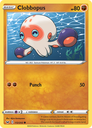 Pokémonkaart 112/202 - Clobbopus - Sword & Shield - [Common]