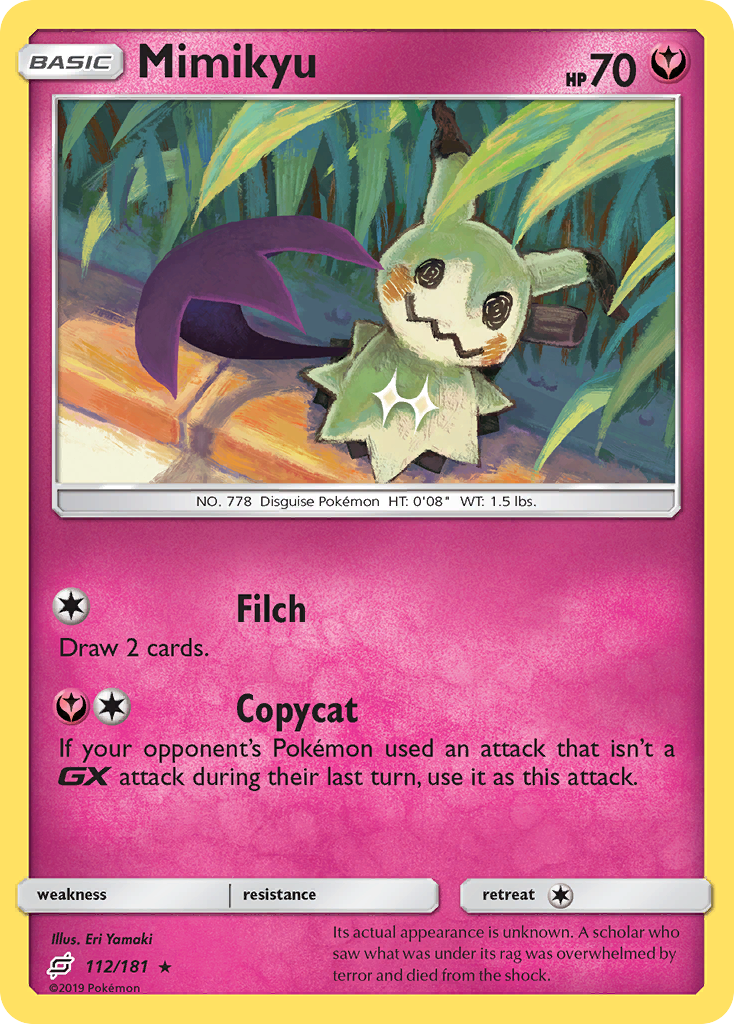 Pokémonkaart 112/181 - Mimikyu - Team Up - [Rare]