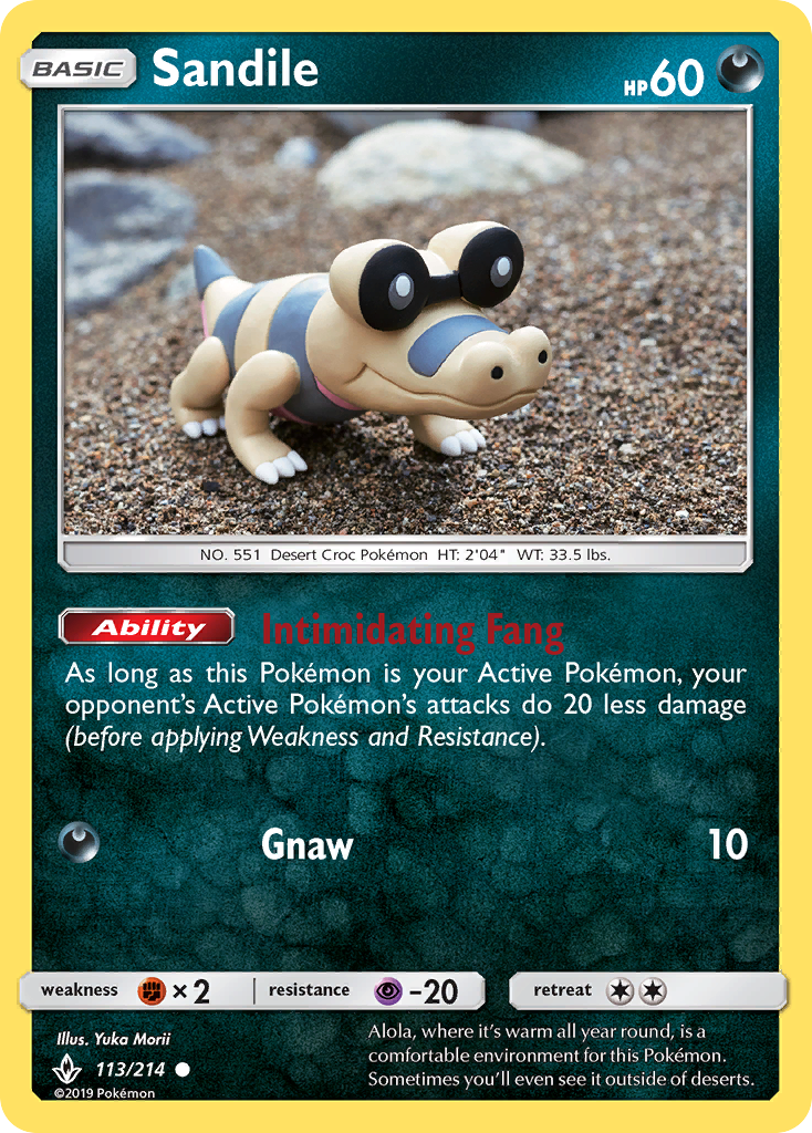 Pokémonkaart 113/214 - Sandile - Unbroken Bonds - [Common]