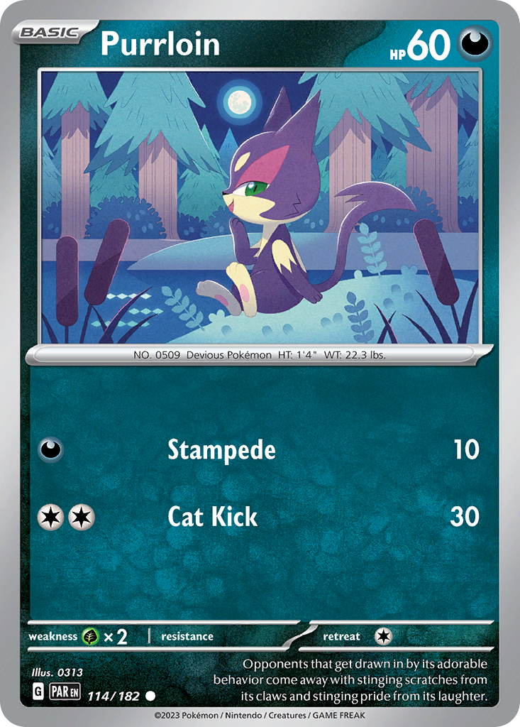 114/182 - Purrloin - [Common] - Reverse Holo-Pokemeister