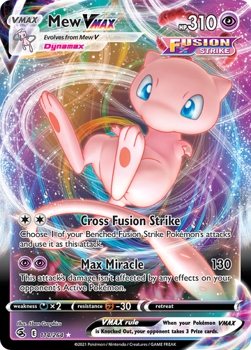 Pokémonkaart 114/264 - Mew VMAX - Fusion Strike - [Rare Holo VMAX]