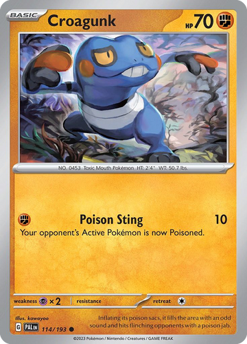 114/193 - Croagunk - [Common] - Reverse Holo