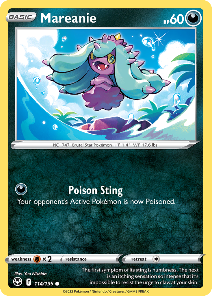 114/195 - Mareanie - [Common] - Reverse Holo