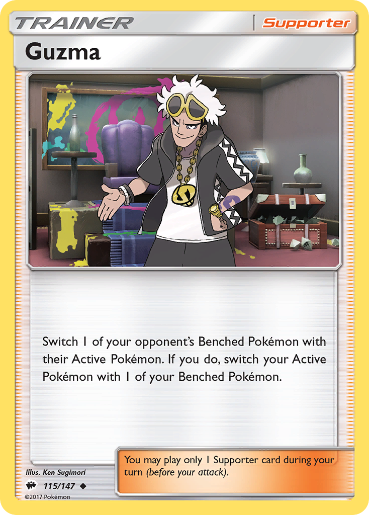 Pokémonkaart 115/147 - Guzma - Burning Shadows - [Uncommon]