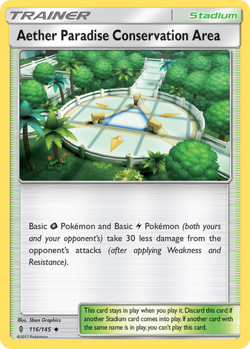 Pokémonkaart 116/145 - Aether Paradise Conservation Area - Guardians Rising - [Uncommon]