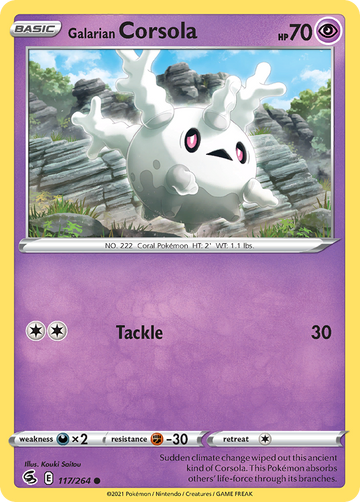 117/264 - Galarian Corsola - [Common] - Reverse Holo