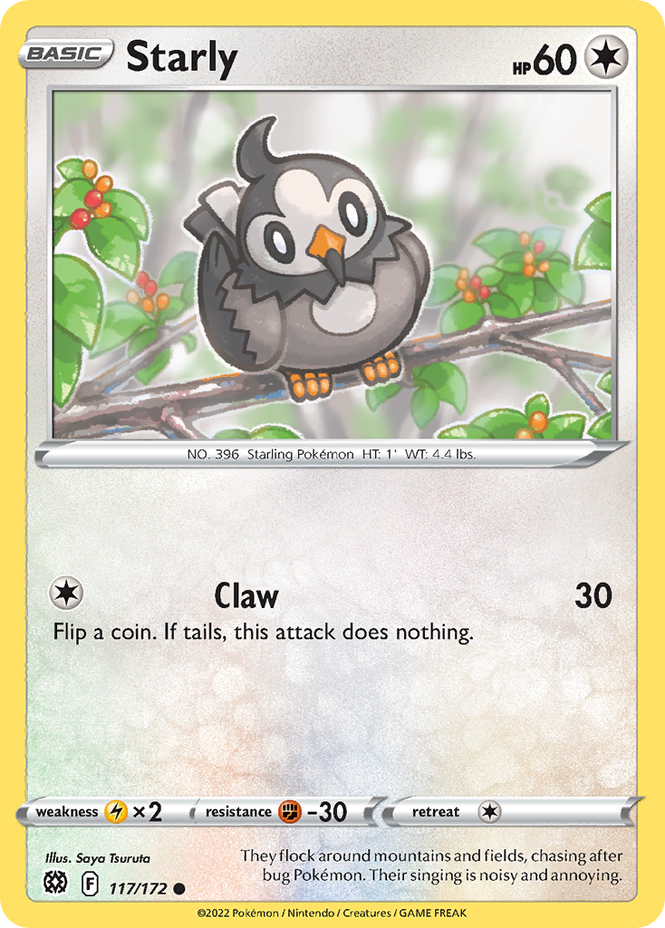 117/172 - Starly - Reverse Holo - [Common]
