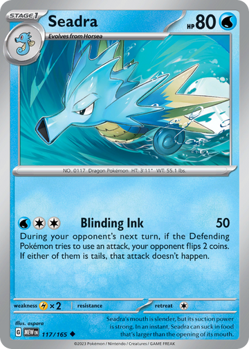 117/165 - Seadra - [Uncommon] - Reverse Holo