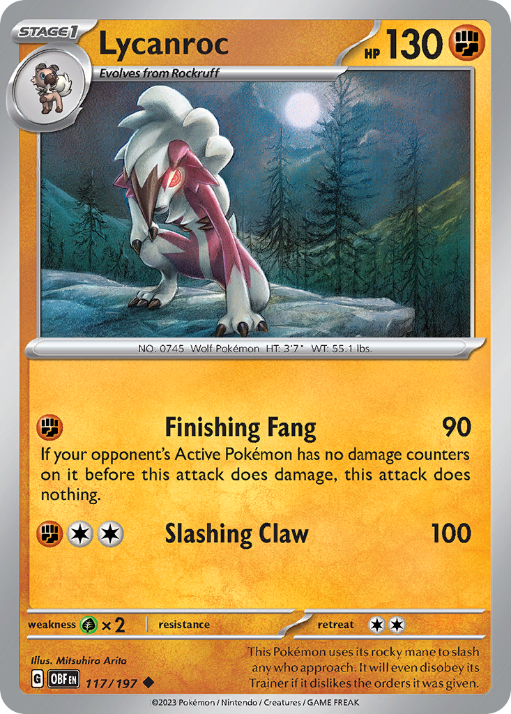 117/197 - Lycanroc - [Uncommon] - Reverse Holo