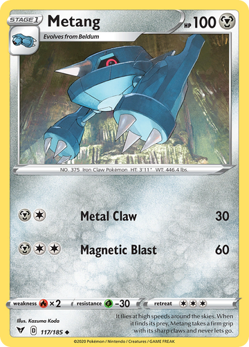 Pokémonkaart 117/185 - Metang - Vivid Voltage - [Uncommon]