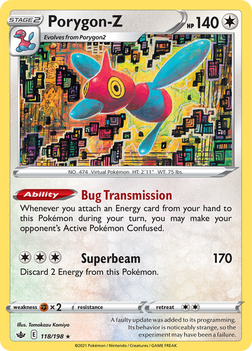 Pokémonkaart 118/198 - Porygon-Z - Chilling Reign - [Rare Holo]