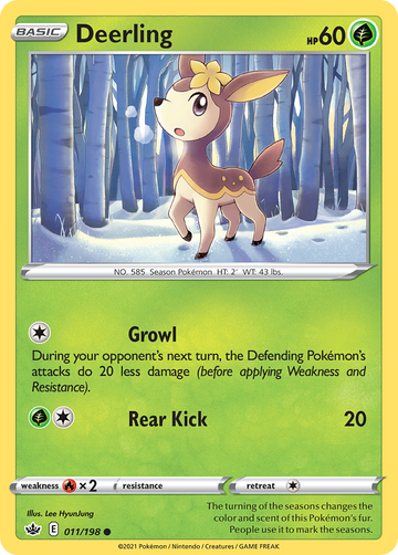 Pokémonkaart 011/198 - Deerling - Chilling Reign - [Common]