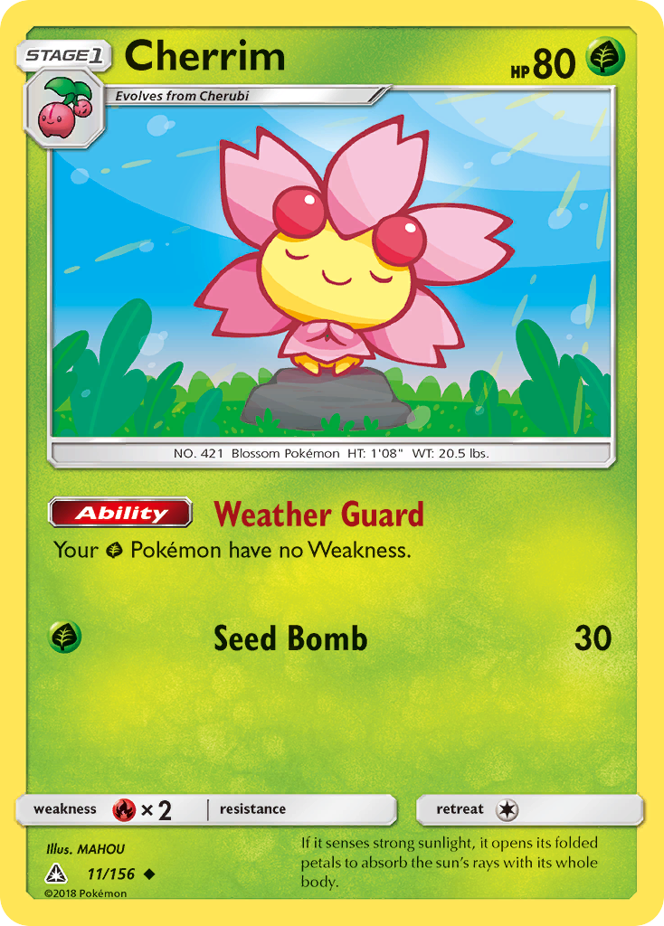 Pokémonkaart 011/156 - Cherrim - Ultra Prism - [Uncommon]