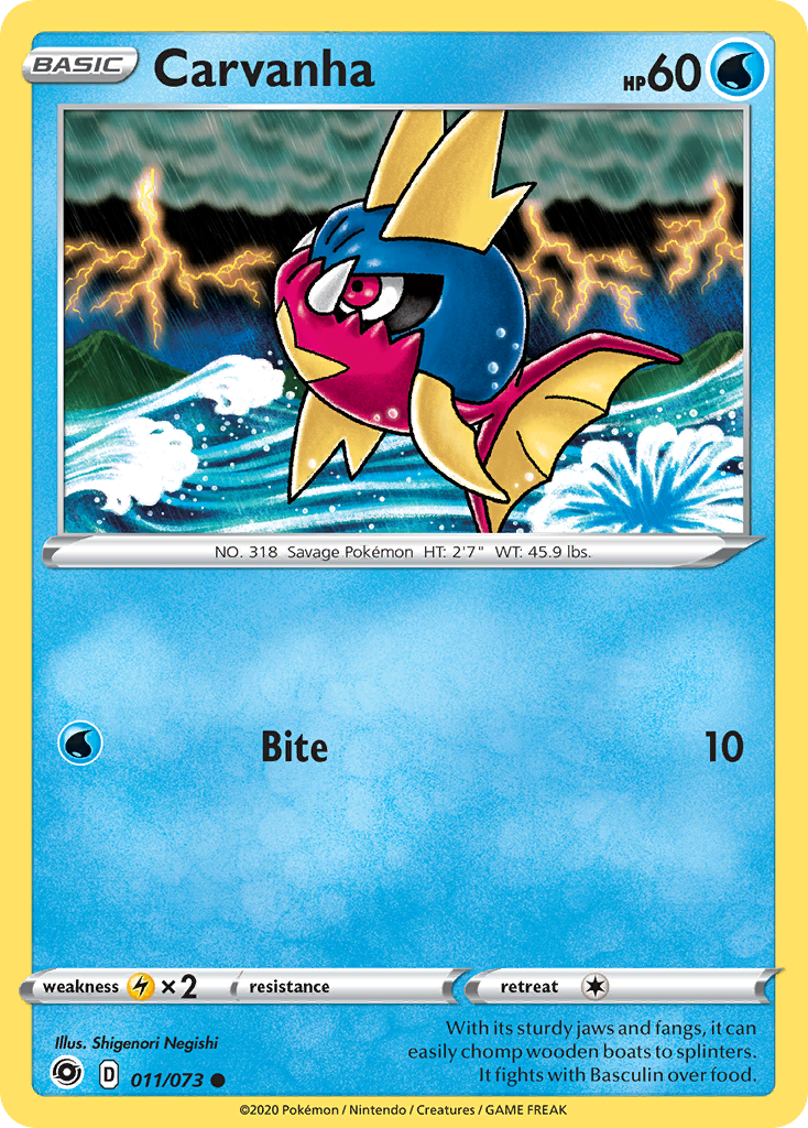 Pokémonkaart 011/073 - Carvanha - Champion's Path - [Common]