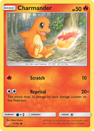 Pokémonkaart 011/181 - Charmander - Team Up - [Common]