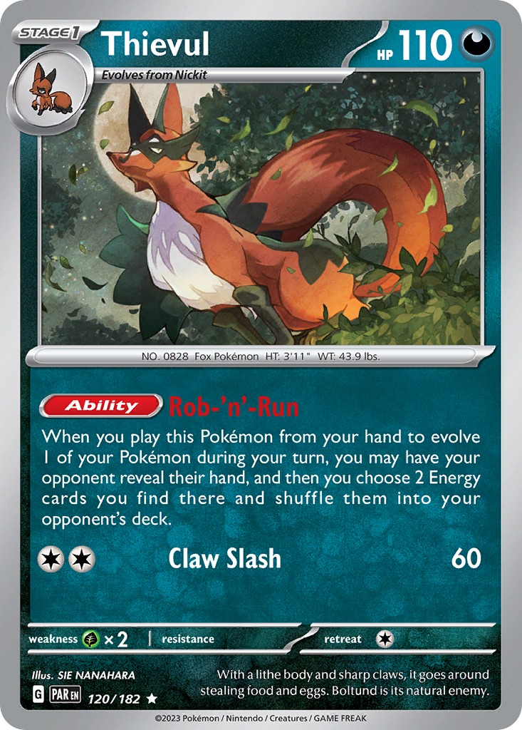 120/182 - Thievul - [Rare] - Reverse Holo-Pokemeister