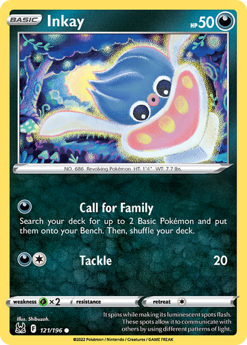 121/196 - Inkay - Reverse Holo - [Common]