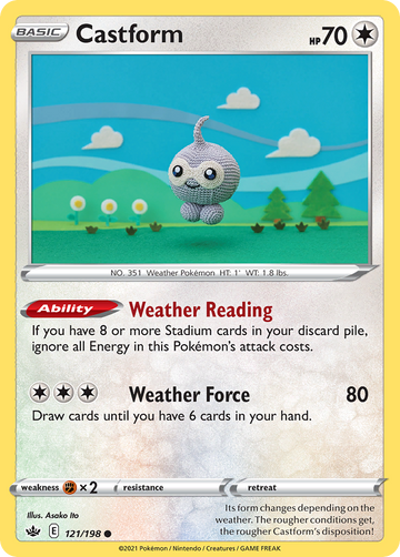 121/198 - Castform - [Common] - Reverse Holo