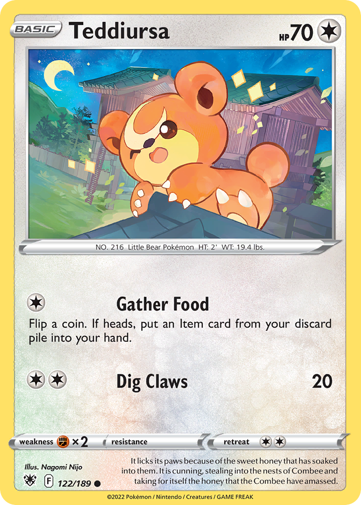 122/189 - Teddiursa - Reverse Holo - [Common]