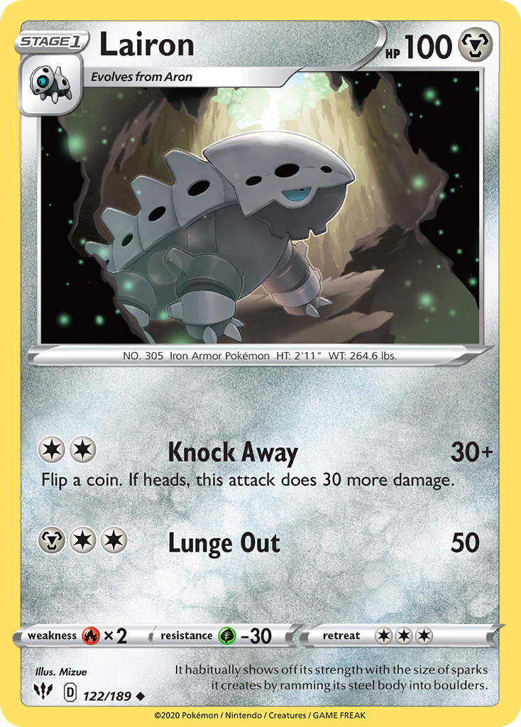Pokémonkaart 122/189 - Lairon - Darkness Ablaze - [Uncommon]