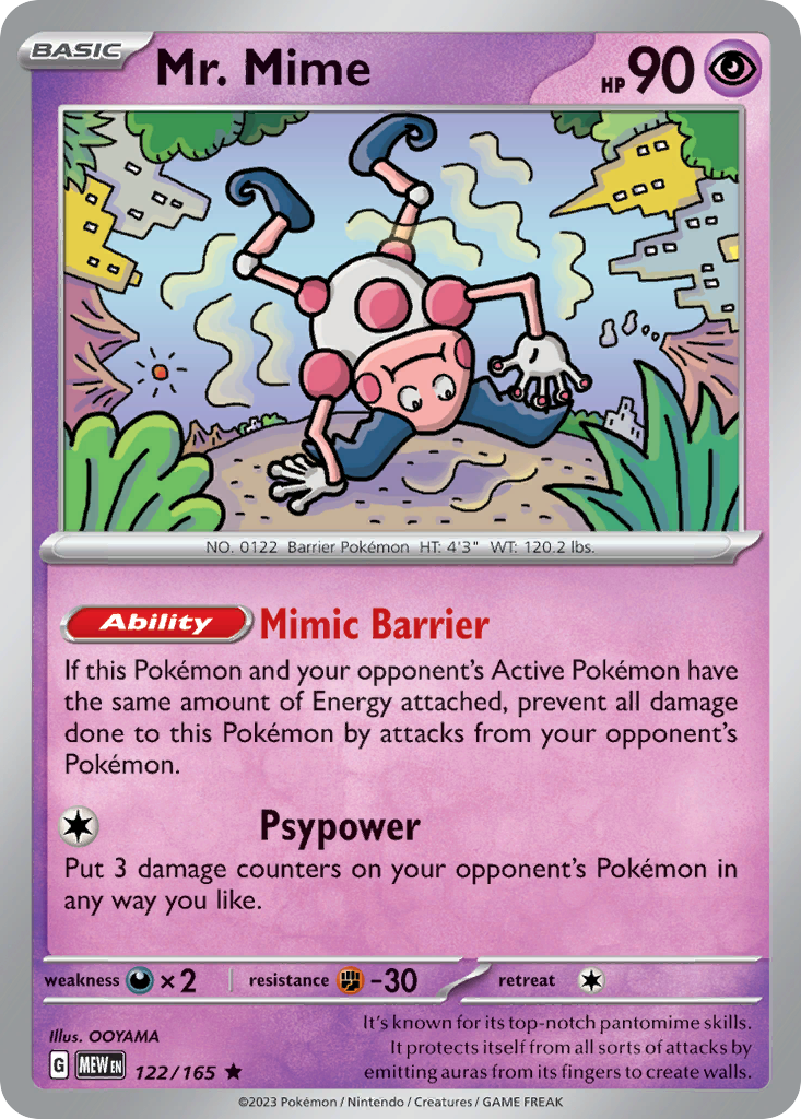 122/165 - Mr. Mime - [Rare] - Reverse Holo
