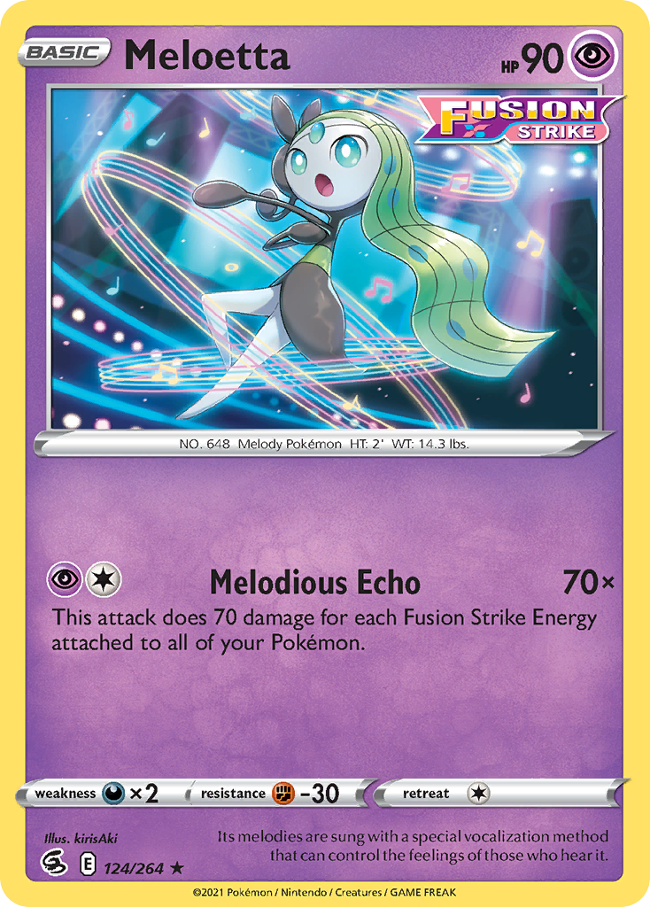 Pokémonkaart 124/264 - Meloetta - Fusion Strike - [Rare]