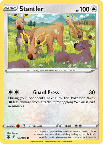 125/189 - Stantler - Reverse Holo - [Common]