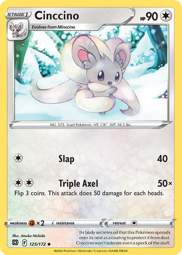125/172 - Cinccino - Reverse Holo - [Uncommon]