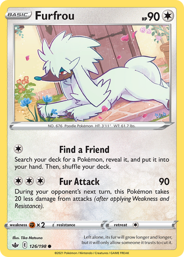 Pokémonkaart 126/198 - Furfrou - Chilling Reign - [Common]