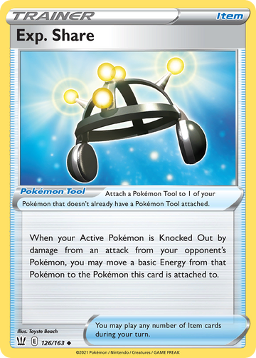 Pokémonkaart 126/163 - Exp. Share - Battle Styles - [Uncommon]