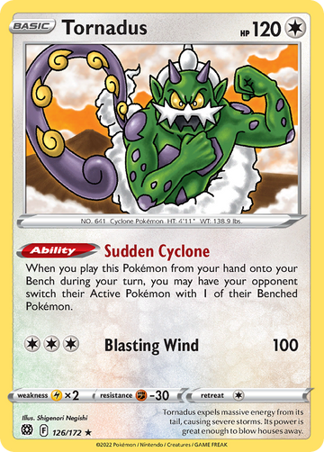 126/172 - Tornadus - Reverse Holo - [Rare]