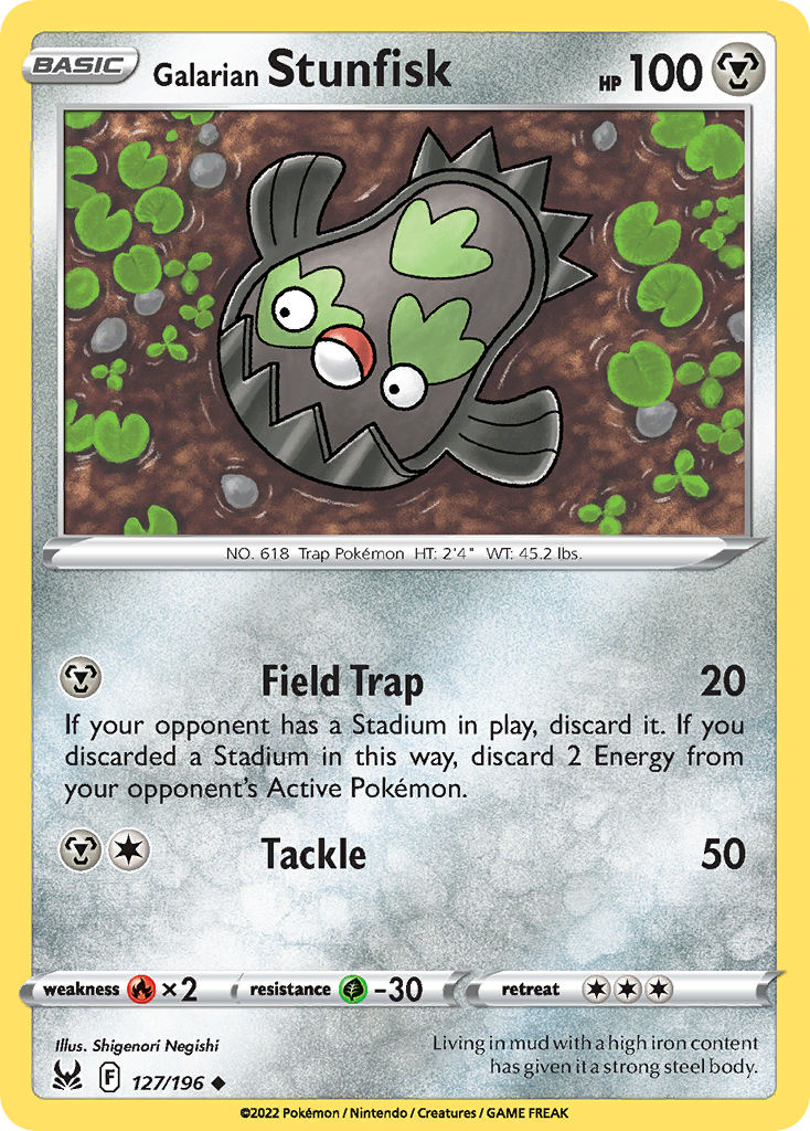 127/196 - Galarian Stunfisk - Reverse Holo - [Uncommon]