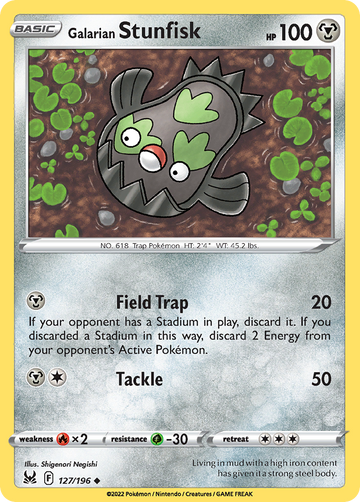 127/196 - Galarian Stunfisk - Reverse Holo - [Uncommon]