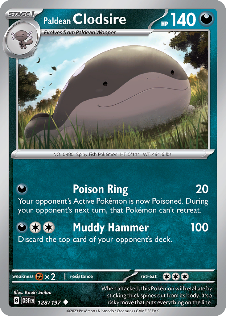 128/197 - Paldean Clodsire - [Uncommon] - Reverse Holo