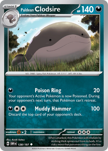 128/197 - Paldean Clodsire - [Uncommon] - Reverse Holo