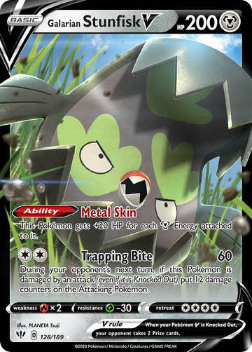 128/189 - Galarian Stunfisk V - [Rare Holo V]