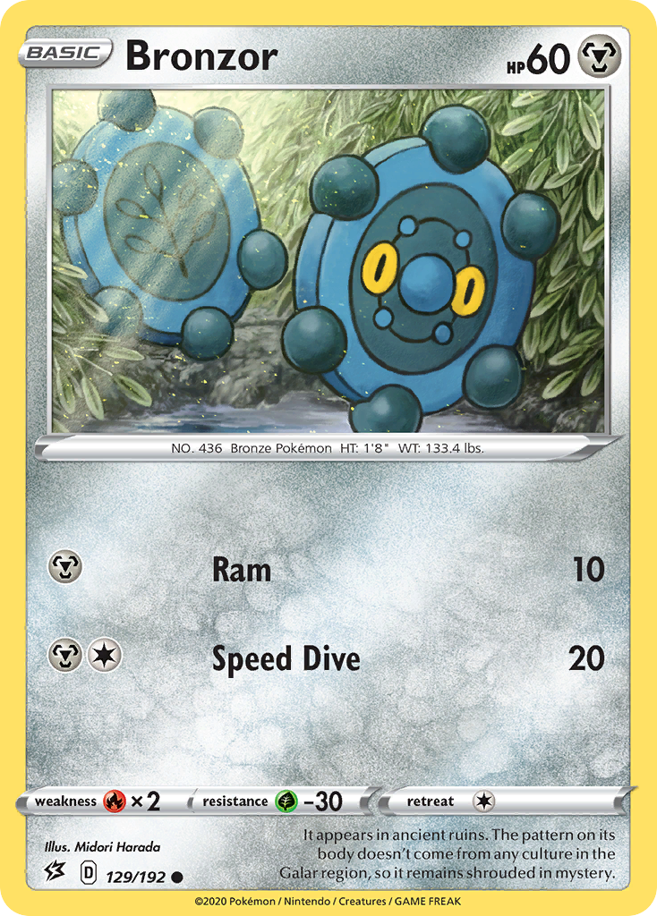 Pokémonkaart 129/192 - Bronzor - Rebel Clash - [Common]