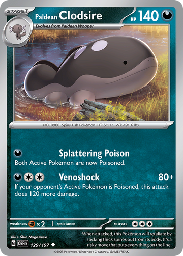 129/197 - Paldean Clodsire - [Uncommon] - Reverse Holo