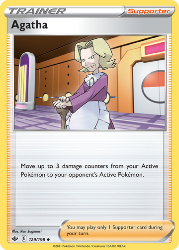 Pokémonkaart 129/198 - Agatha - Chilling Reign - [Uncommon]