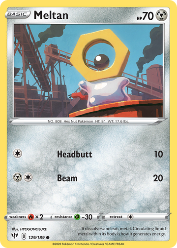 Pokémonkaart 129/189 - Meltan - Darkness Ablaze - [Common]