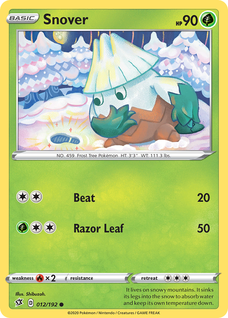 Pokémonkaart 012/192 - Snover - Rebel Clash - [Common]