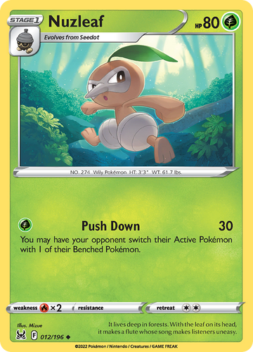 012/196 - Nuzleaf - Reverse Holo - [Uncommon]