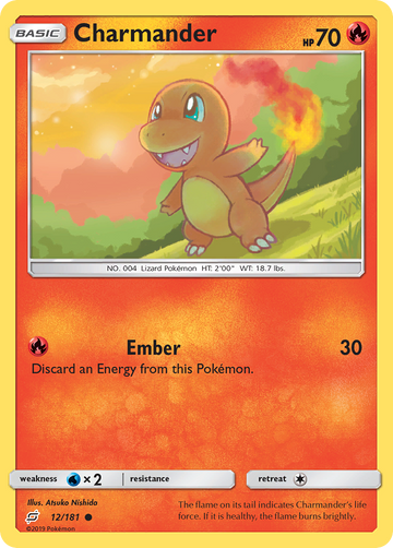 Pokémonkaart 012/181 - Charmander - Team Up - [Common]