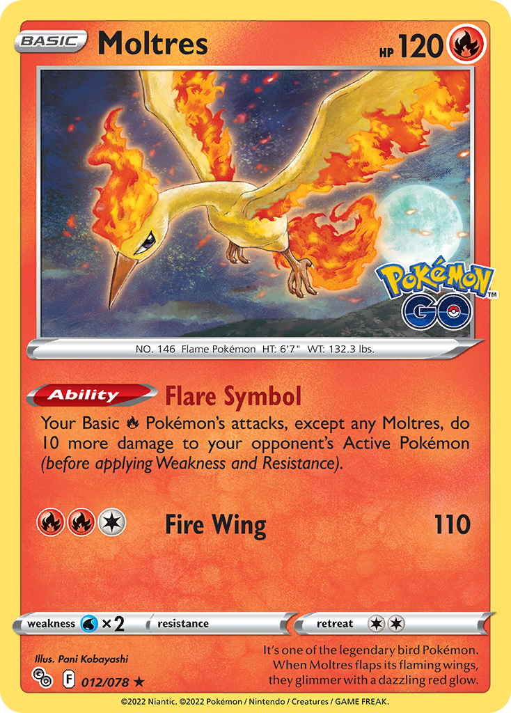 012/078 - Moltres - Reverse Holo - (Rare Holo]