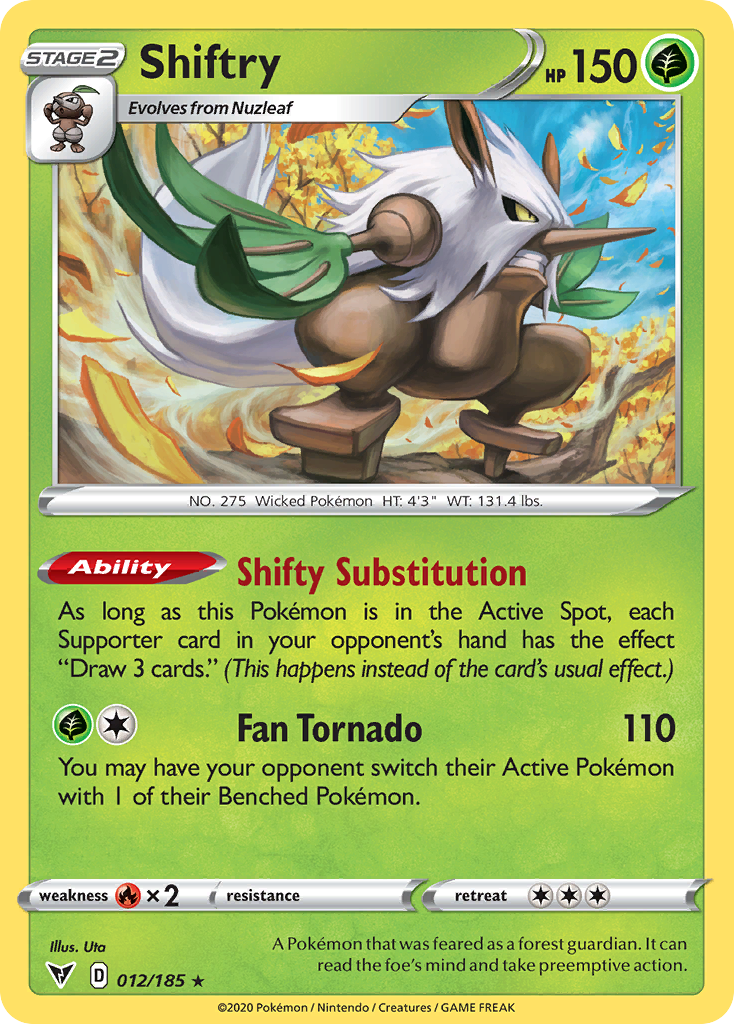 Pokémonkaart 012/185 - Shiftry - Vivid Voltage - [Rare]