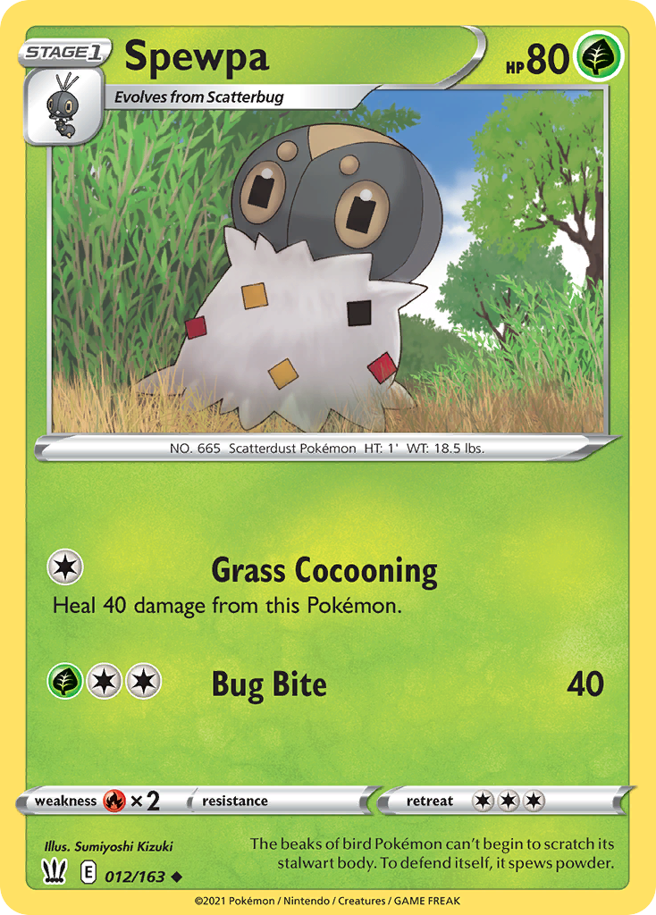 Pokémonkaart 012/163 - Spewpa - Battle Styles - [Uncommon]