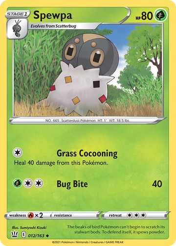 Pokémonkaart 012/163 - Spewpa - Battle Styles - [Uncommon]