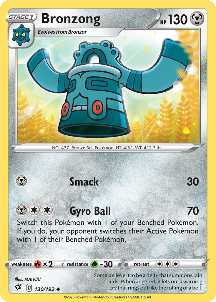 Pokémonkaart 130/192 - Bronzong - Rebel Clash - [Uncommon]