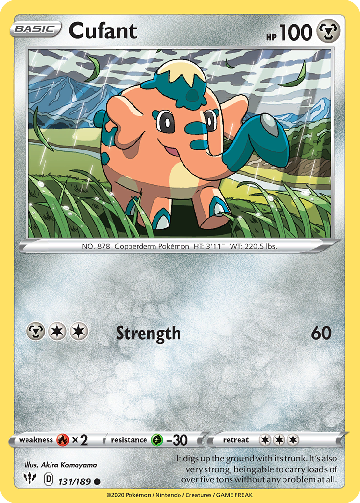 Pokémonkaart 131/189 - Cufant - Darkness Ablaze - [Common]