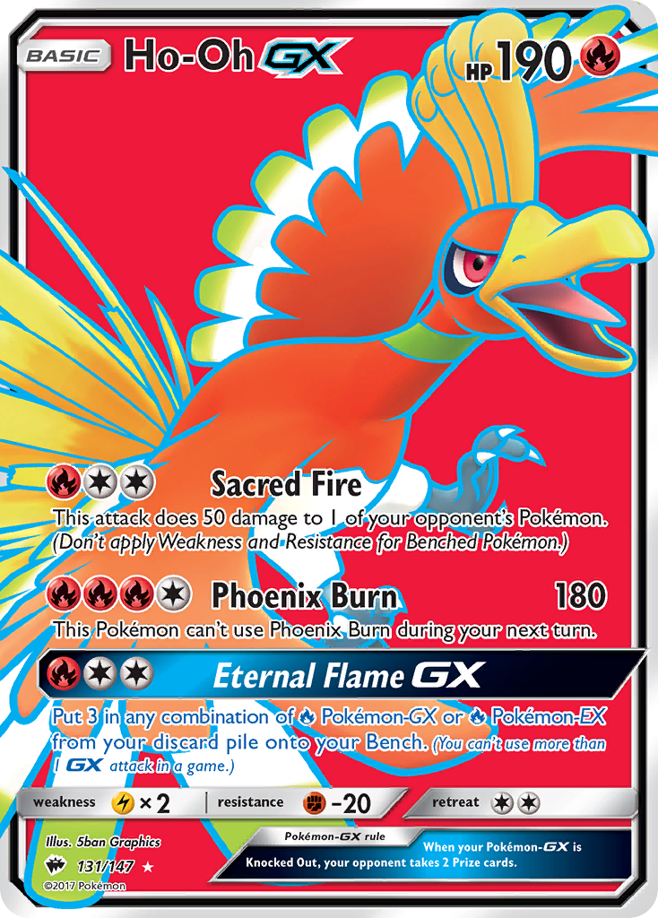 Pokémonkaart 131/147 - Ho-Oh-GX - Burning Shadows - [Rare Ultra]